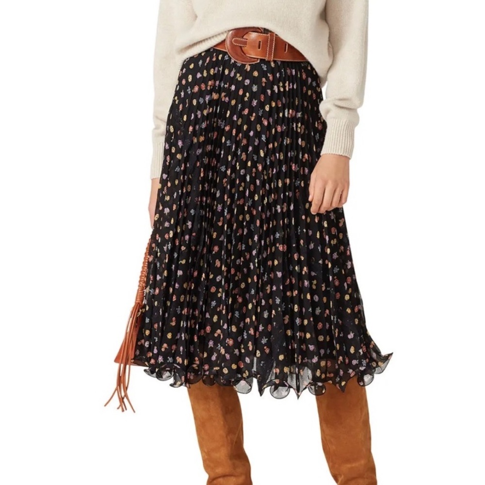 See by Chloe Black Floral Skirt